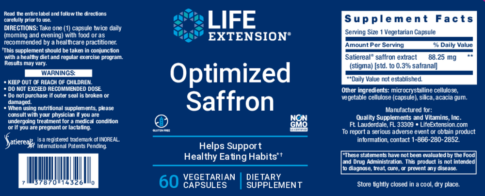 Optimized Saffron by Life Extension