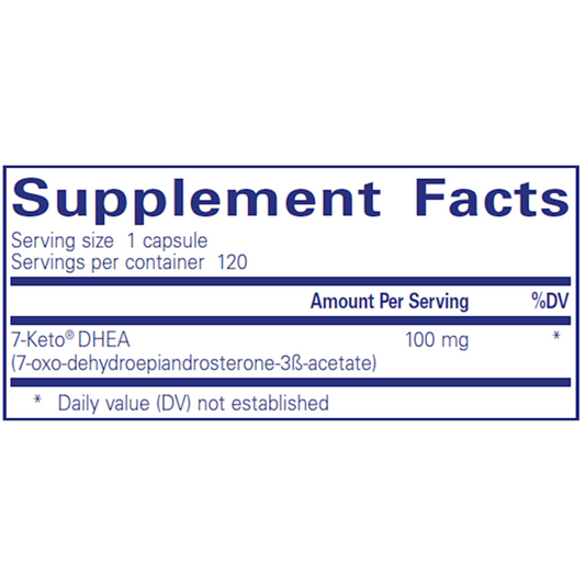 7 Keto DHEA 100 Mg Pure Encapsulations Ingredients