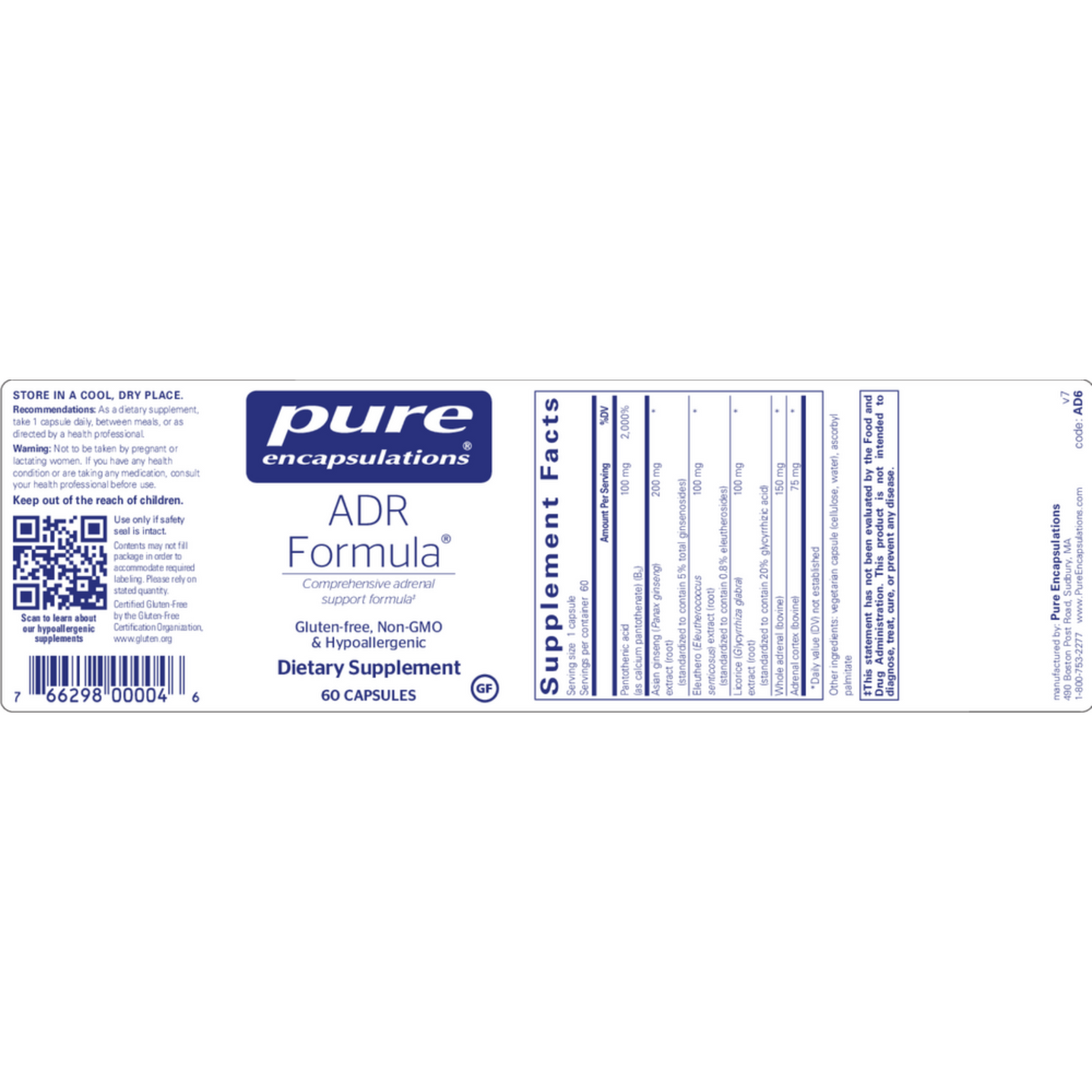 ADR Formula Pure Encapsulations Label