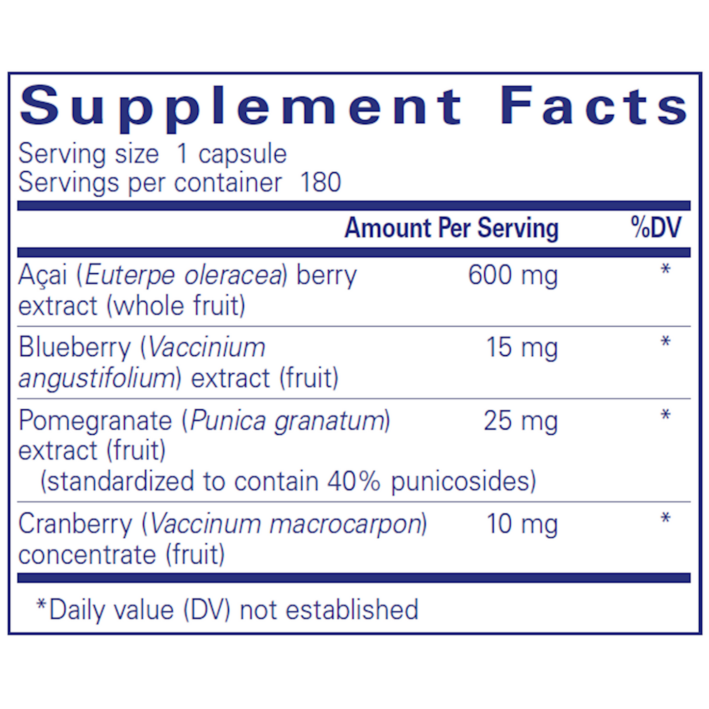 Acai 600 Pure Encapsulations Ingredients