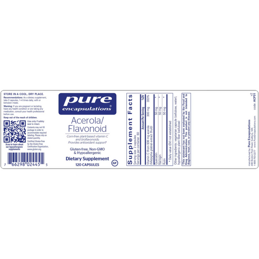 Acerola Flavonoid Pure Encapsulations Label