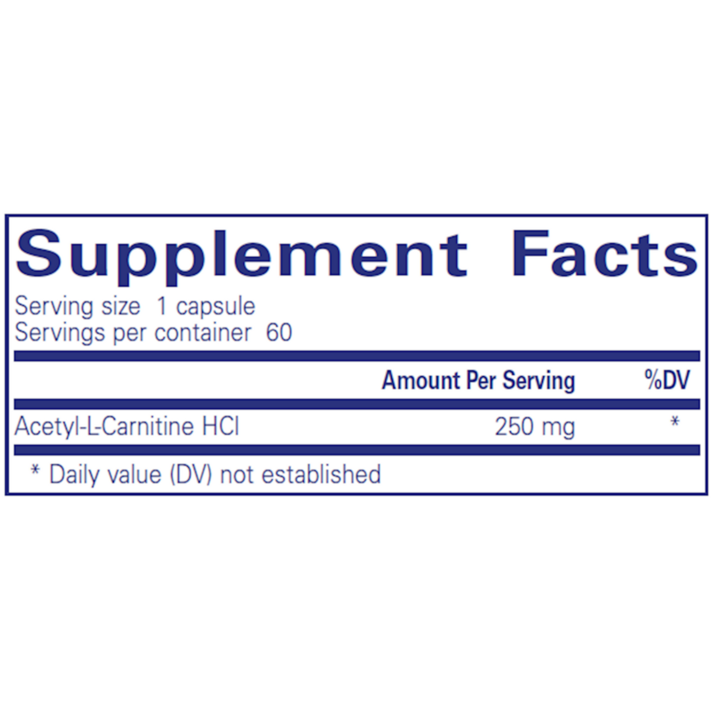 Acetyl I Carnitine 250 Mg Pure Encapsulations Ingredients