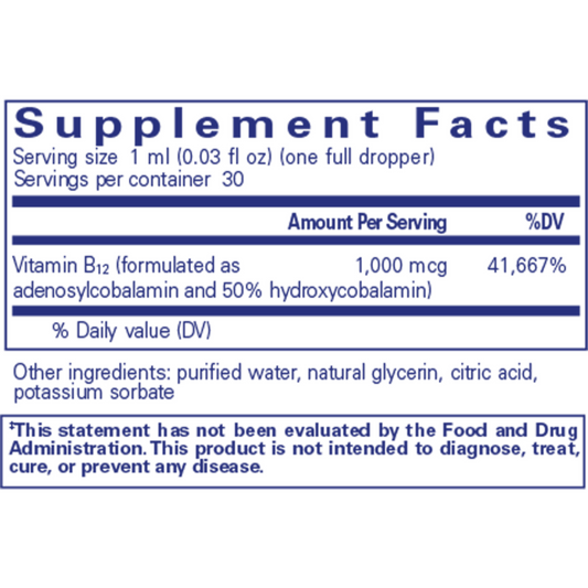 Adenosyl Hydroxy B12 Liquid Pure Encapsulations Ingredients