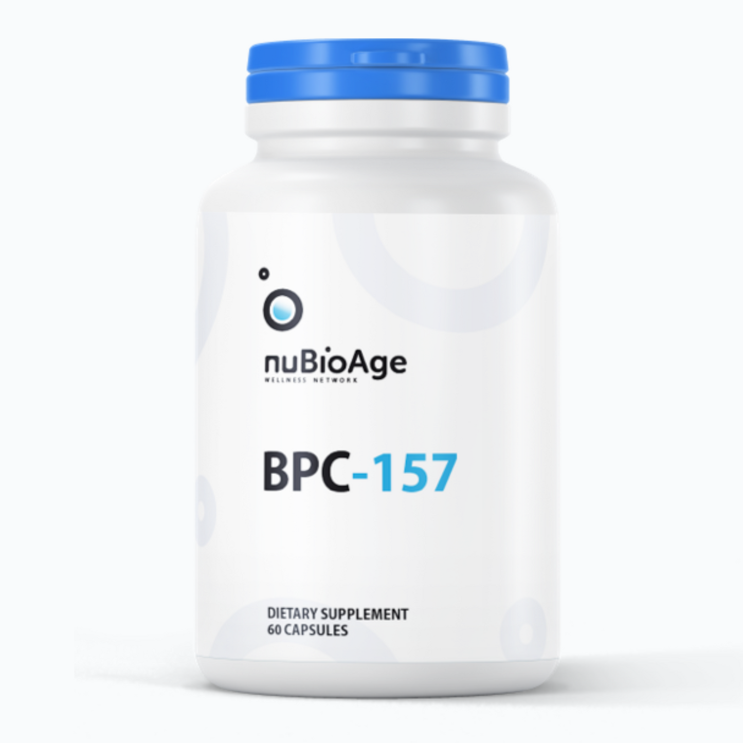 BPC-157 by nuBioAge dietary supplement bottle with 60 capsules for healing and recovery.