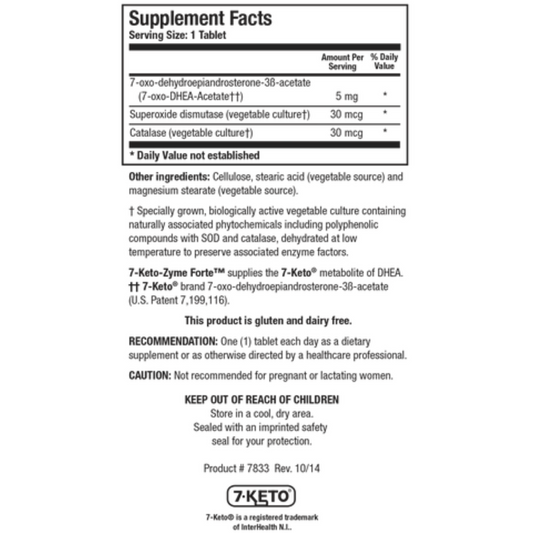 Biotics Research 7 Keto Zyme Ingredients