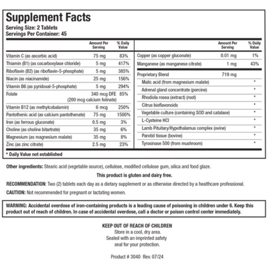 ADB5-Plus supplement facts panel by Biotics Research