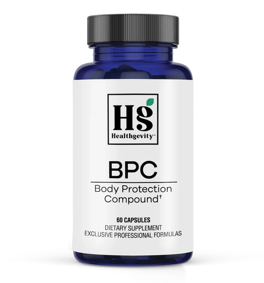 Body protection compound supplement bottle.