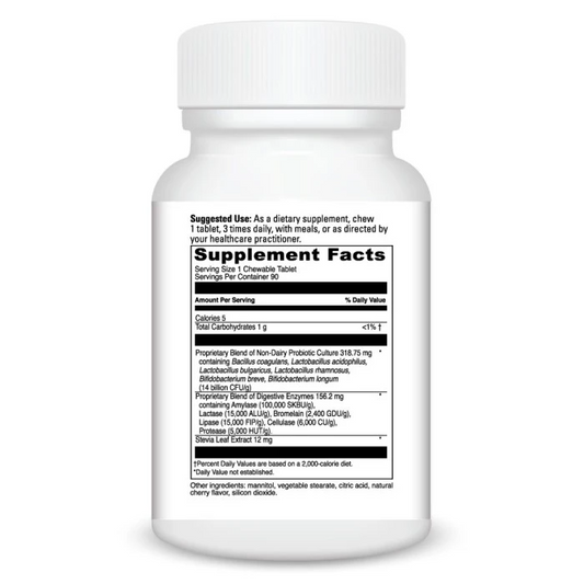 Digestive Enzymes Chewable with Prebiotics + Probiotics Cherry Flavor (90) Sf