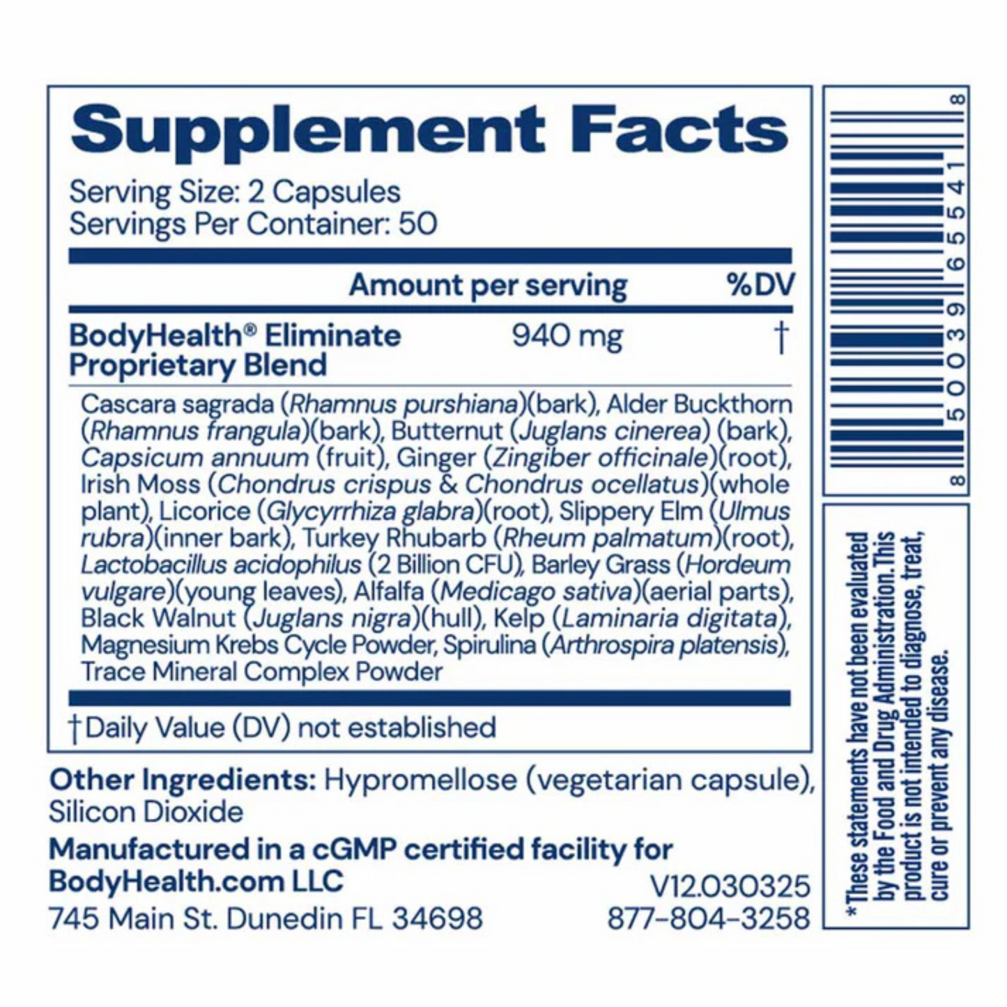 Eliminate Body Health Ingredients