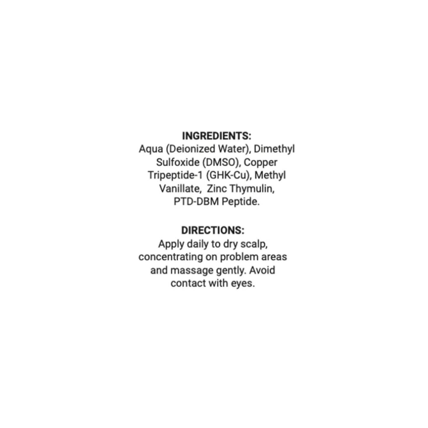 Hairgevity by Healthgevity ingredient and usage label showing peptide and antioxidant formula details