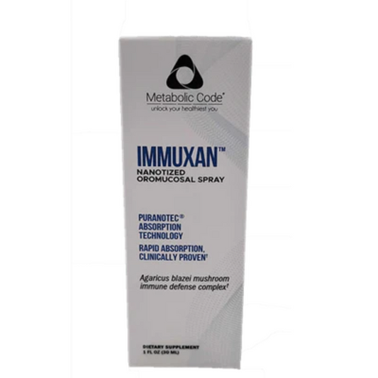 Immuxan by Metabolic Code nanotized oromucosal immune spray with beta glucans from Agaricus blazei mushroom for immune support