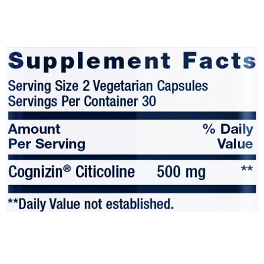 Life Extension Citicoline supplement facts