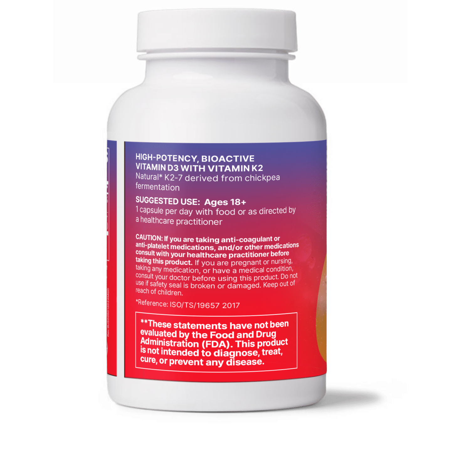 Mega Quin K2 D3 Microbiome Labs Back Label