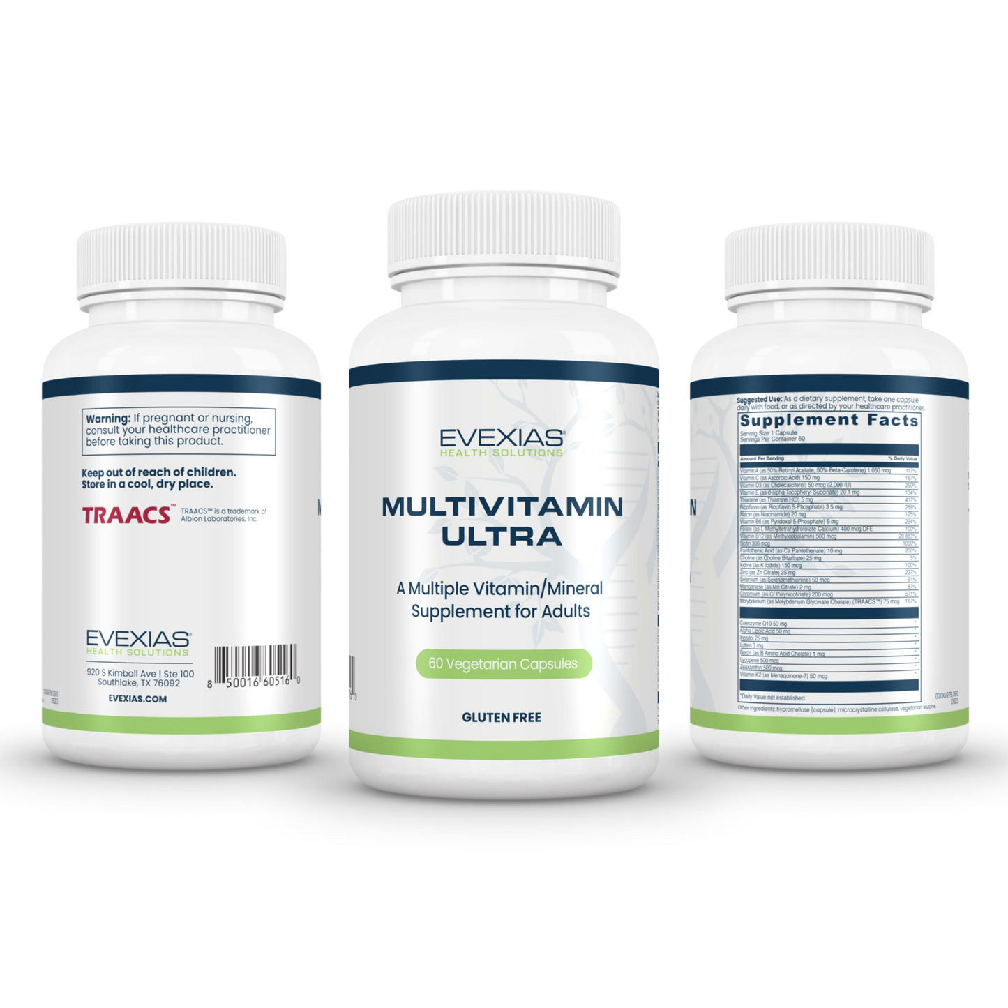 Multivitamin Ultra Evexias all labels
