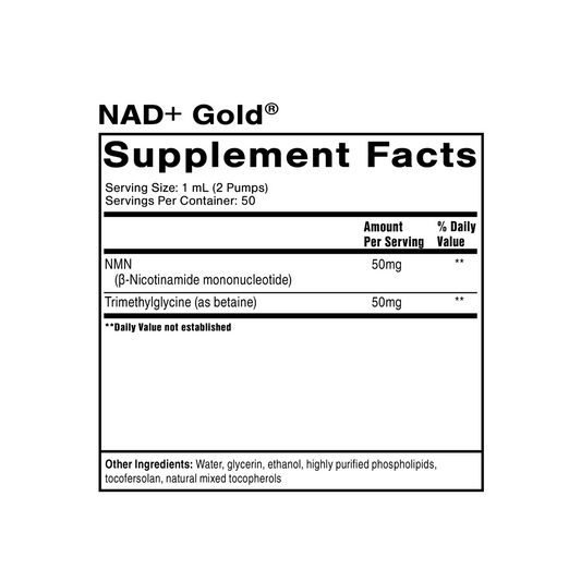 NAD Gold QuickSilver Scientific Ingredients