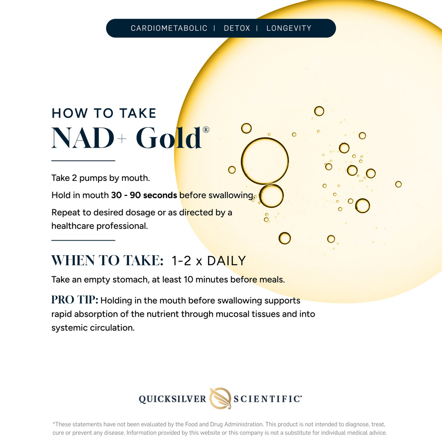 NAD Gold QuickSilver Scientific Instructions