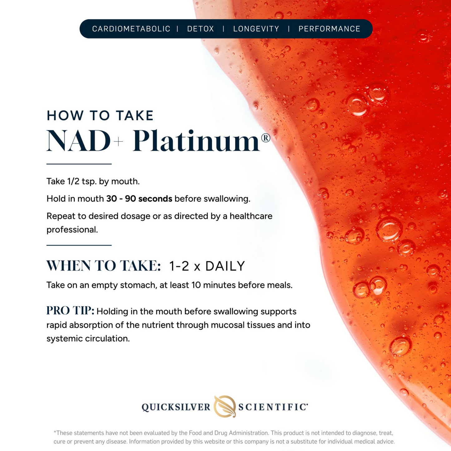 NAD Platinum QuickSilver Scientific Instructions
