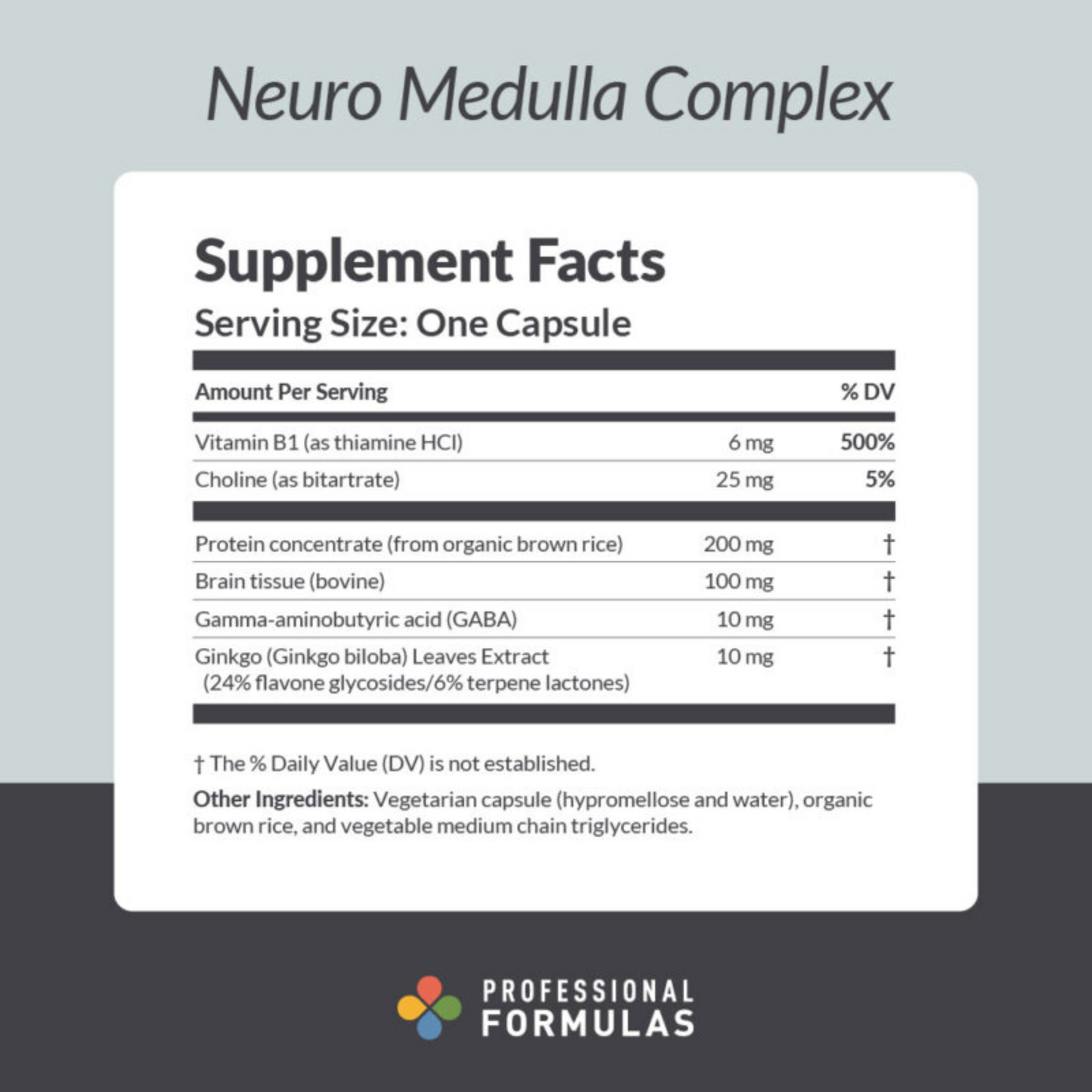 Neuro Medulla Complex Professional Formulas Ingredients
