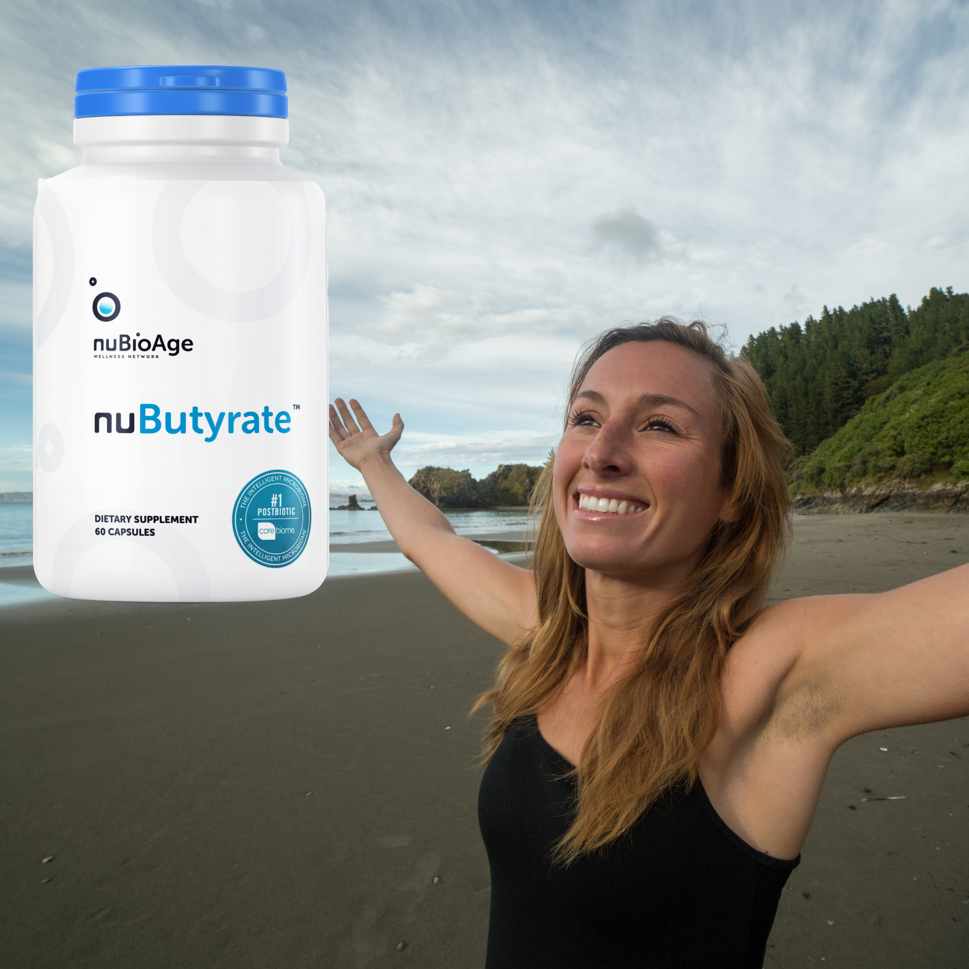 A person experiencing the gut and immune support benefits of nubutyrate.