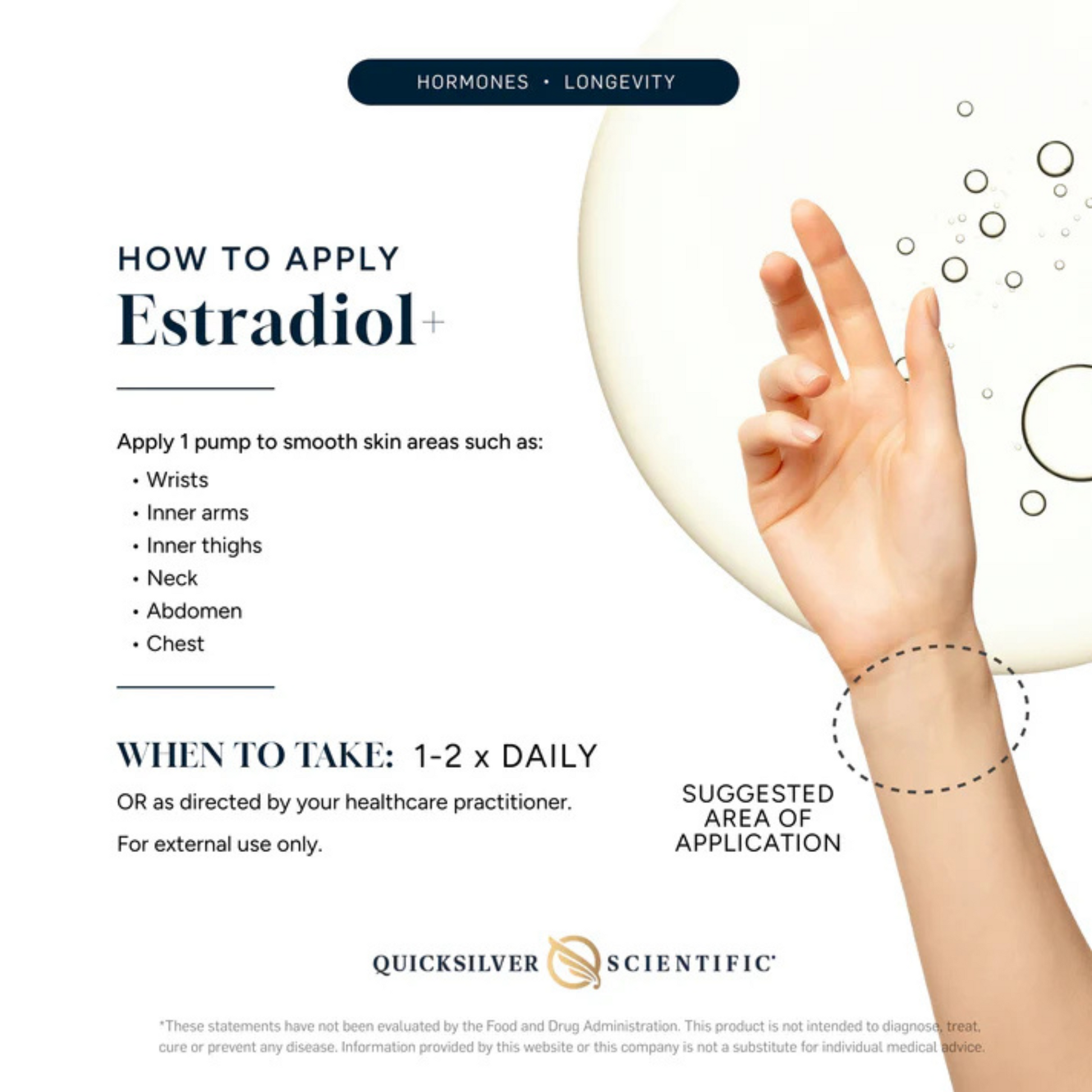 Professional Estradiol Serum Ingredients Quicksilver Scientific