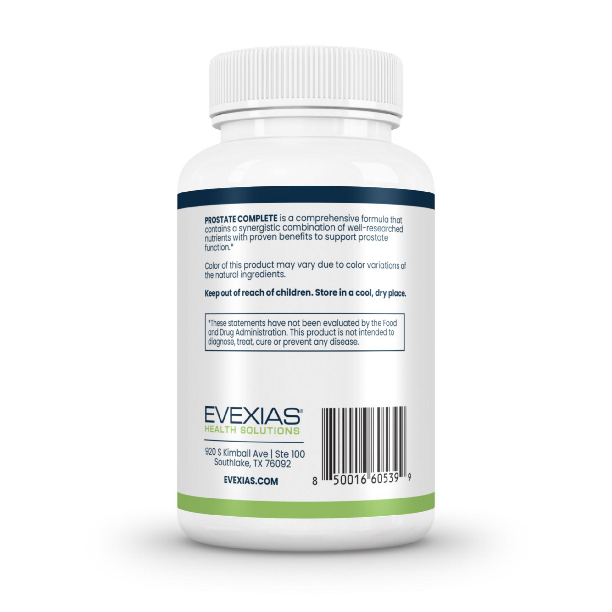Prostate Complete Evexias Health Solutions Back Label