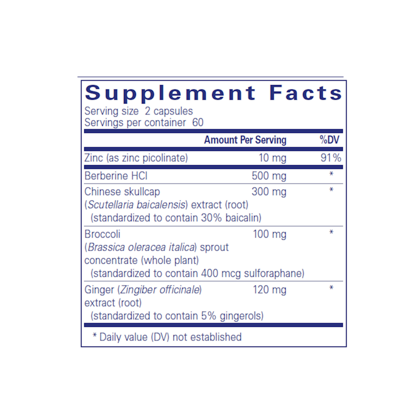 Supplement facts label for Pure Encapsulations Th1 Support detailing ingredients and dosage for promoting healthy Th1 cellular immune response.