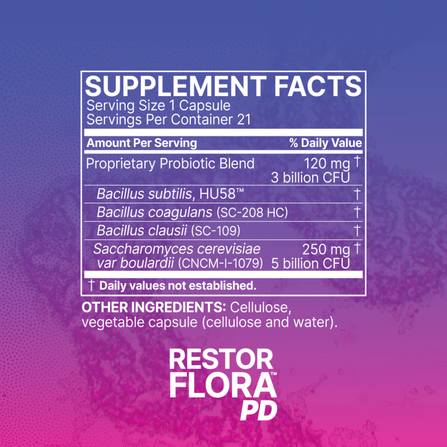 Restor Flora PD Microbiome Labs Ingredients