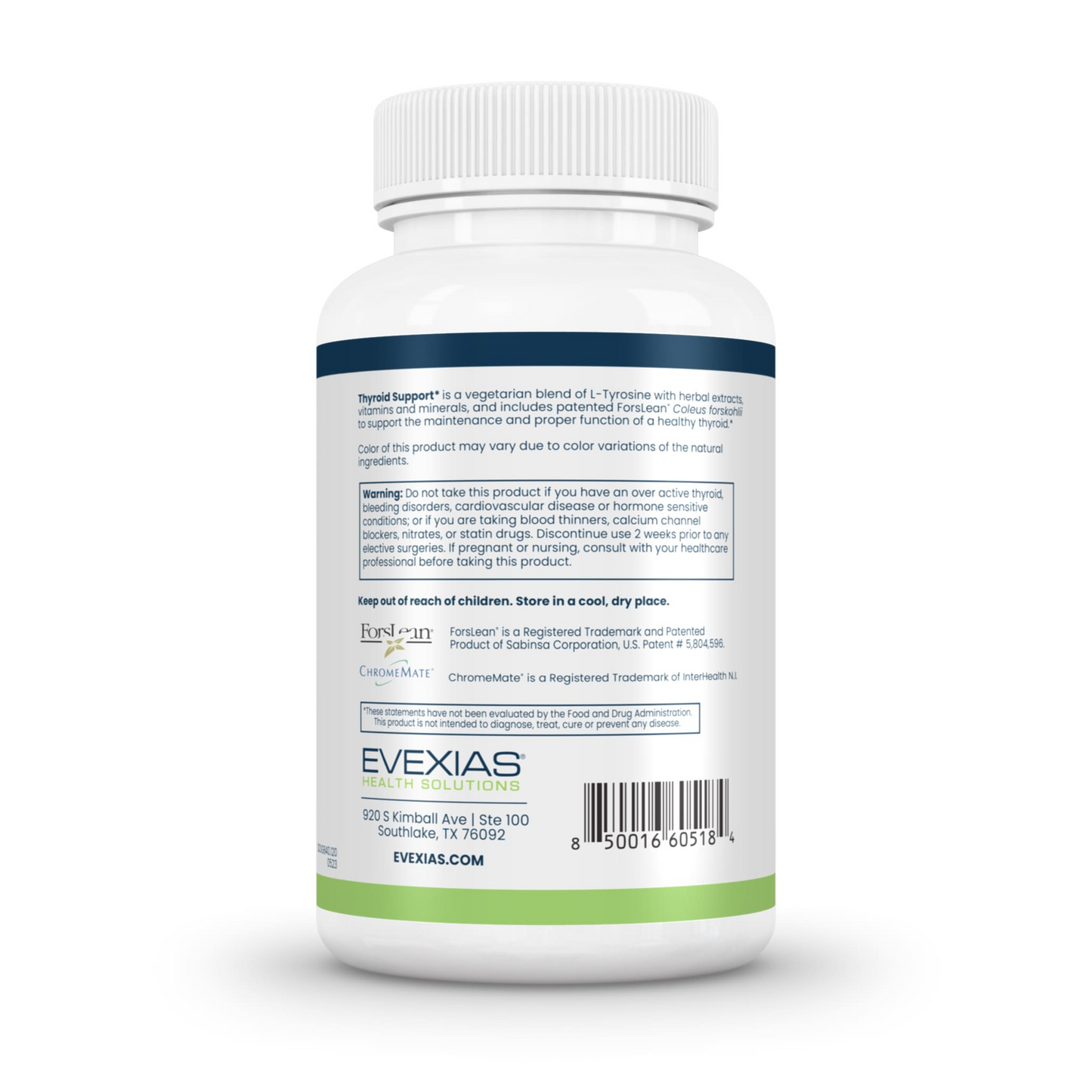 Thyroid Support Evexias back