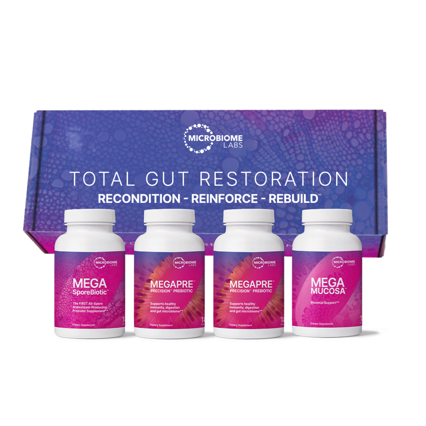 Total Gut Restoration Kit 1 Microbiome Labs Bottles