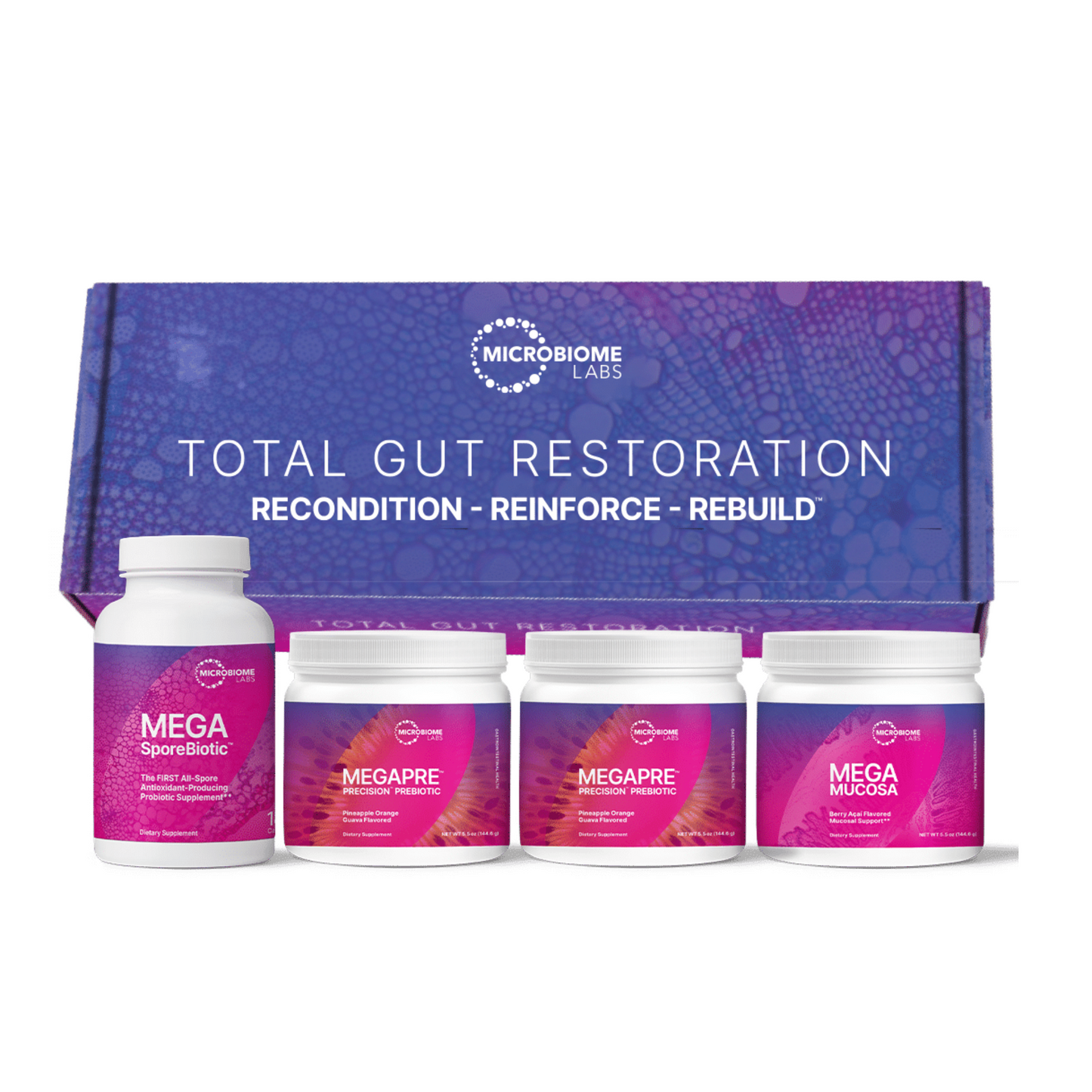 Total Gut Restoration Kit 2 Microbiome Labs Bottles