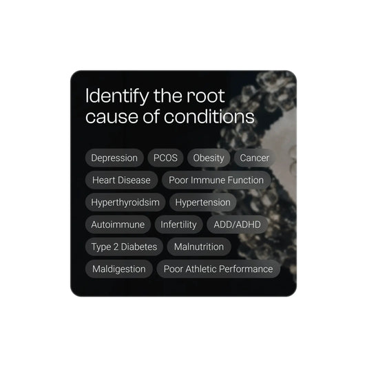 Graphic detailing root cause conditions assessed in TruHealth test