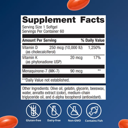 Vitamin D3 10,000 + K By Metagenics