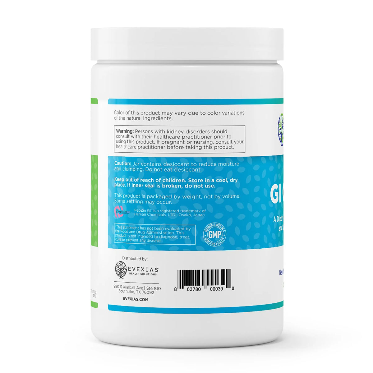 evexias health gi guard bottle information label