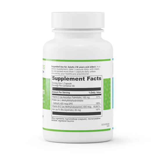 evexias health iron bis-glycinate bottle supplement facts ingredients label