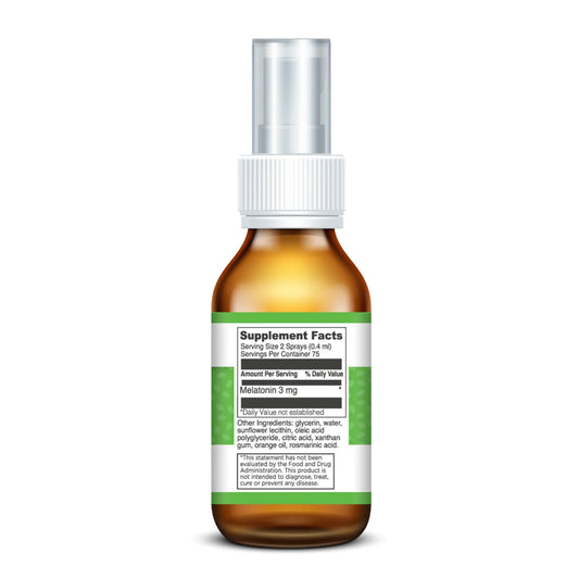 evexias health melatonin spray bottle supplement facts ingredients label