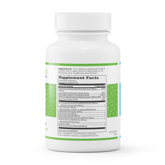 evexias health prostate complete supplement facts ingredients label