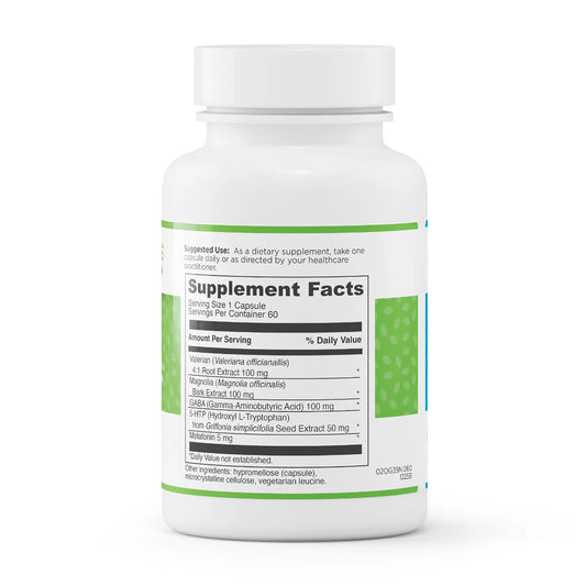 evexias health sleep bottle supplement facts ingredients label