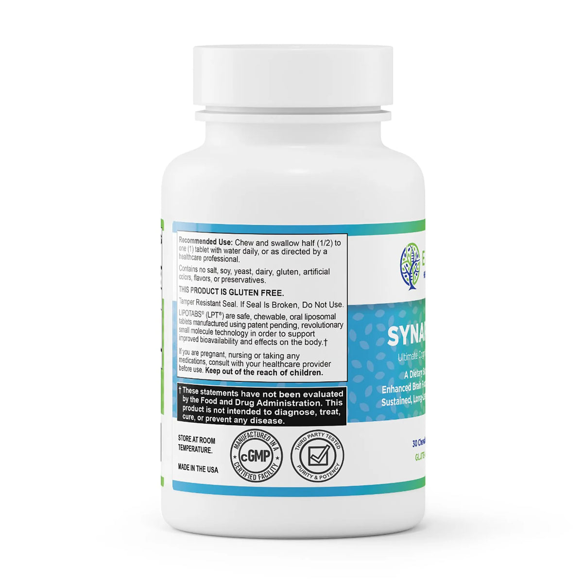 evexias health synapsin lpt bottle information label