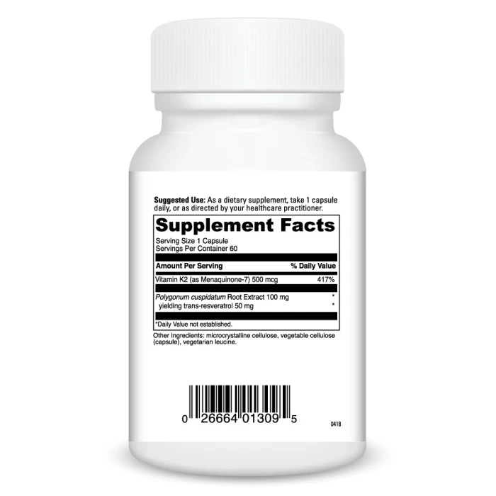 Vitamin K2 + Resveratrol (60) By DaVinci Labs
