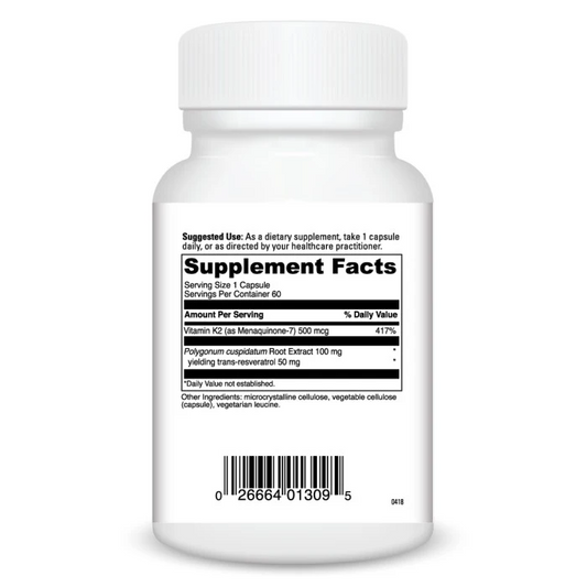 Vitamin K2 + Resveratrol (60) By DaVinci Labs
