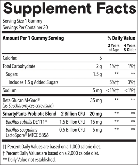 Kids 2 Billion CFU Probiotic by Smarty Pants