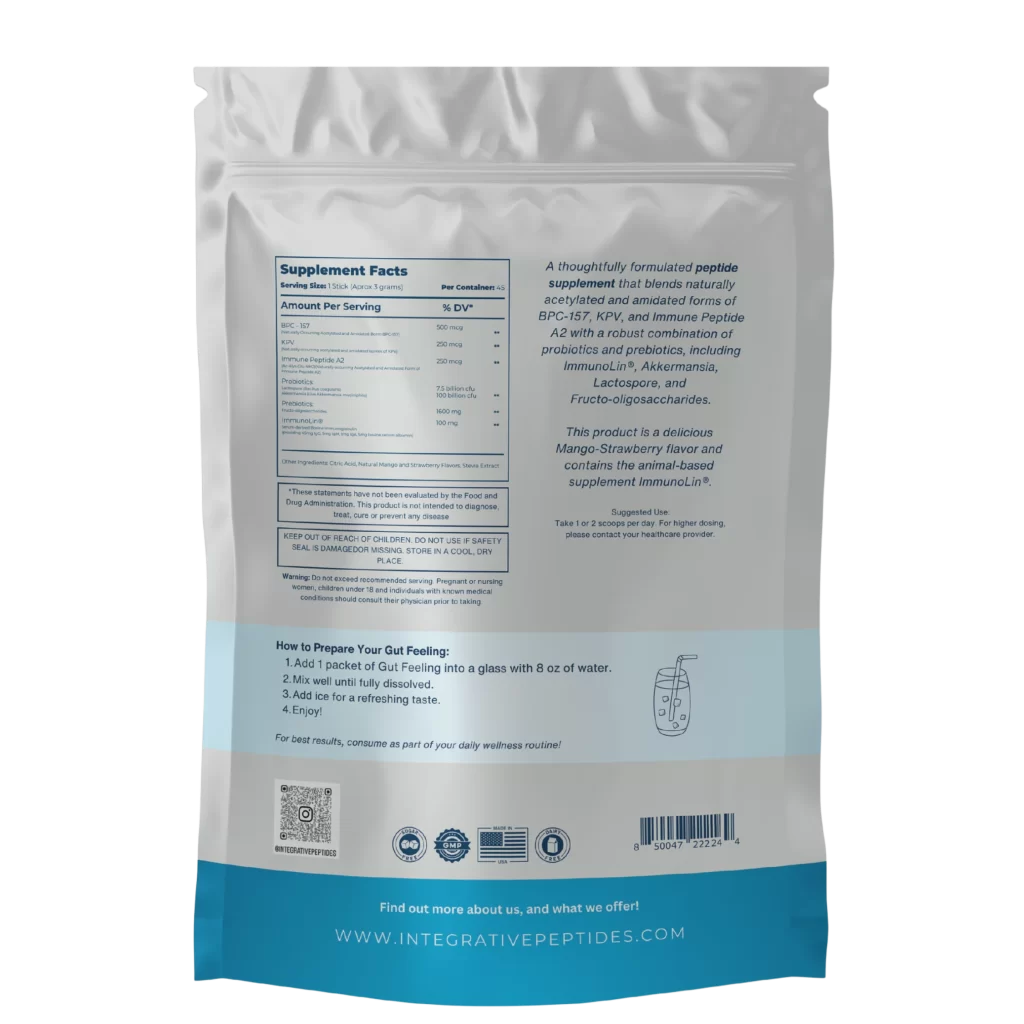 Gut Feeling™ Travel Sachets – Mango Strawberry by Integrative Peptides