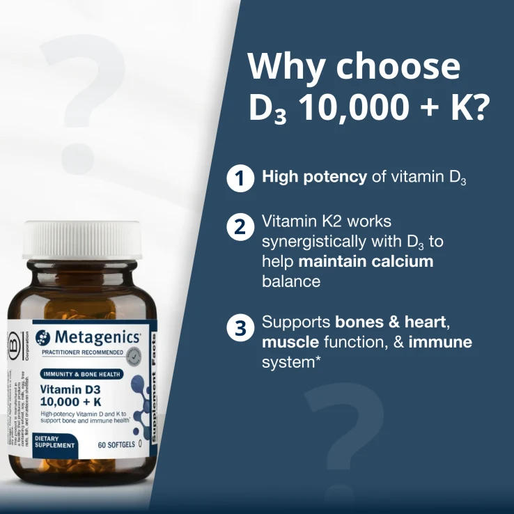 Vitamin D3 10,000 + K By Metagenics