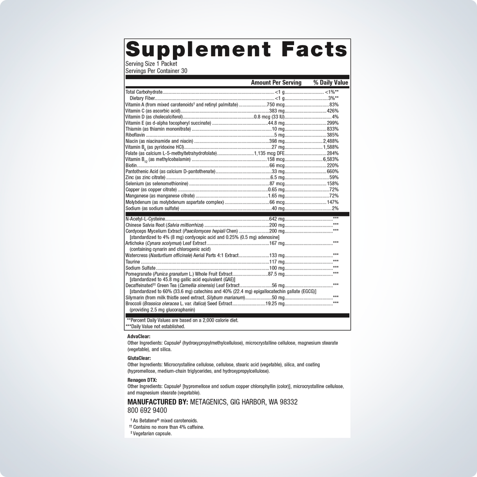 Clear Change® Essentials Daily Packs By Metagenics