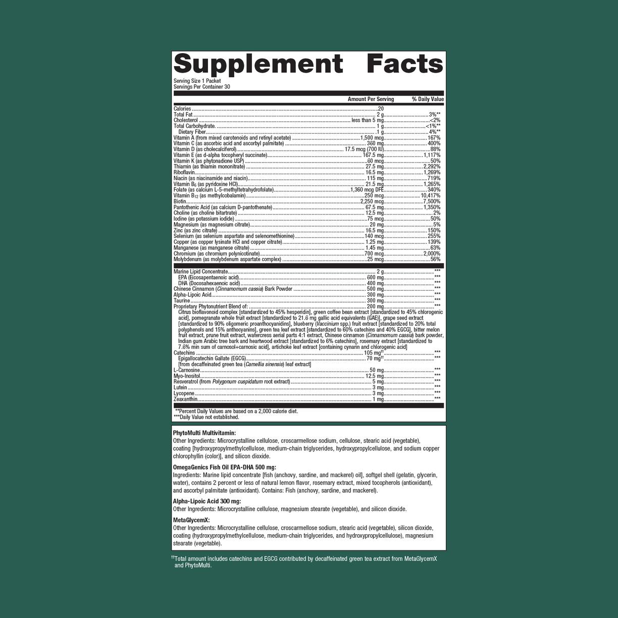 Wellness Essentials® Healthy Balance Daily Packs By Metagenics