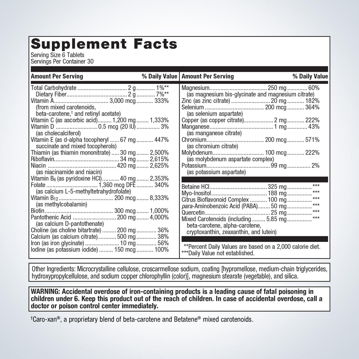 Multigenics® Multivitamin with Iron By Metagenics