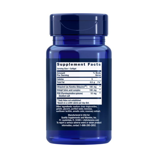 life extension coq10 supplement facts label