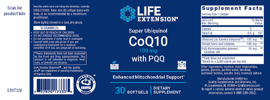 Super Ubiquinol CoQ10 with PQQ by Life Extension