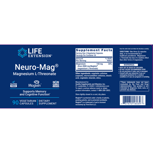 Neuro-Mag® Magnesium L-Threonate by Life Extension