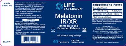 Melatonin IR/XR 1.5mg by Life Extension